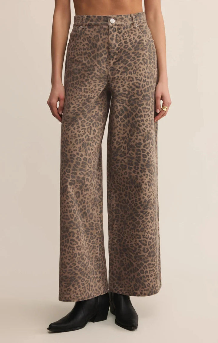 MARLI DENIM LEOPARD PANT DENIM Z SUPPLY 