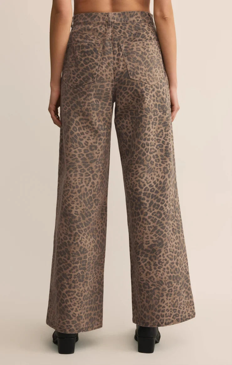 MARLI DENIM LEOPARD PANT DENIM Z SUPPLY 