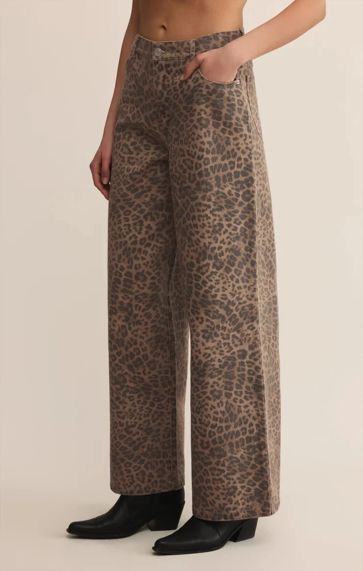 MARLI DENIM LEOPARD PANT DENIM Z SUPPLY 