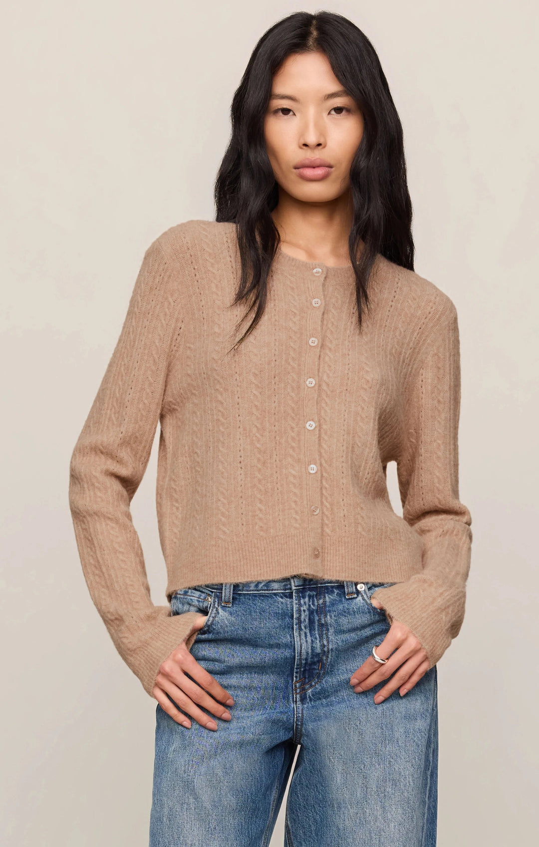 MEDINA POINTELLE CARDIGAN Cardigan Z SUPPLY XS MACAROON 