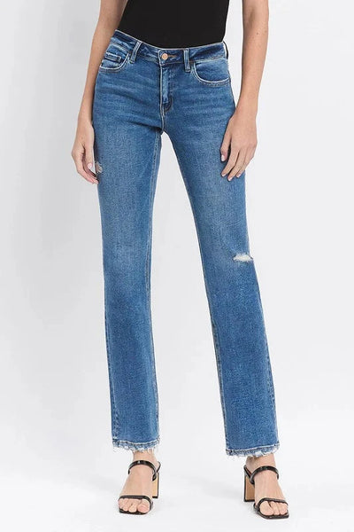 MID RISE SLIM STRAIGHT - DUMBFOUNDING DENIM FLYING MONKEY 