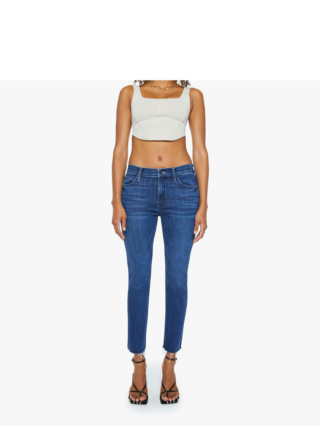 MIDRISE DAZZLER ANKLE FRAY - FANCY MEETING YOU HERE DENIM Mother 