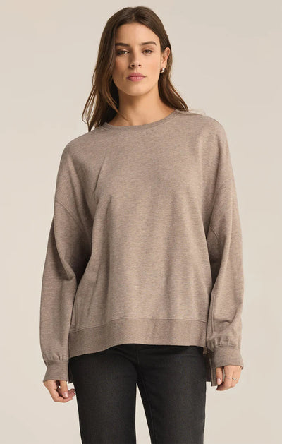 MODERN WEEKENDER SWEATER Z SUPPLY XS HEATHER TAUPE 