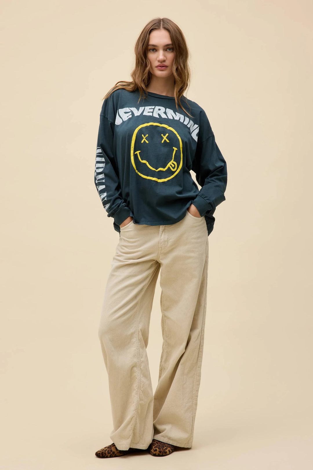 NIRVANA NEVERMIND SMILEY MERCH LONG SLEEVE T-Shirt DAYDREAMER 