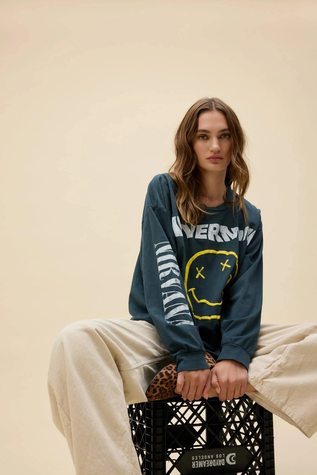 NIRVANA NEVERMIND SMILEY MERCH LONG SLEEVE T-Shirt DAYDREAMER 