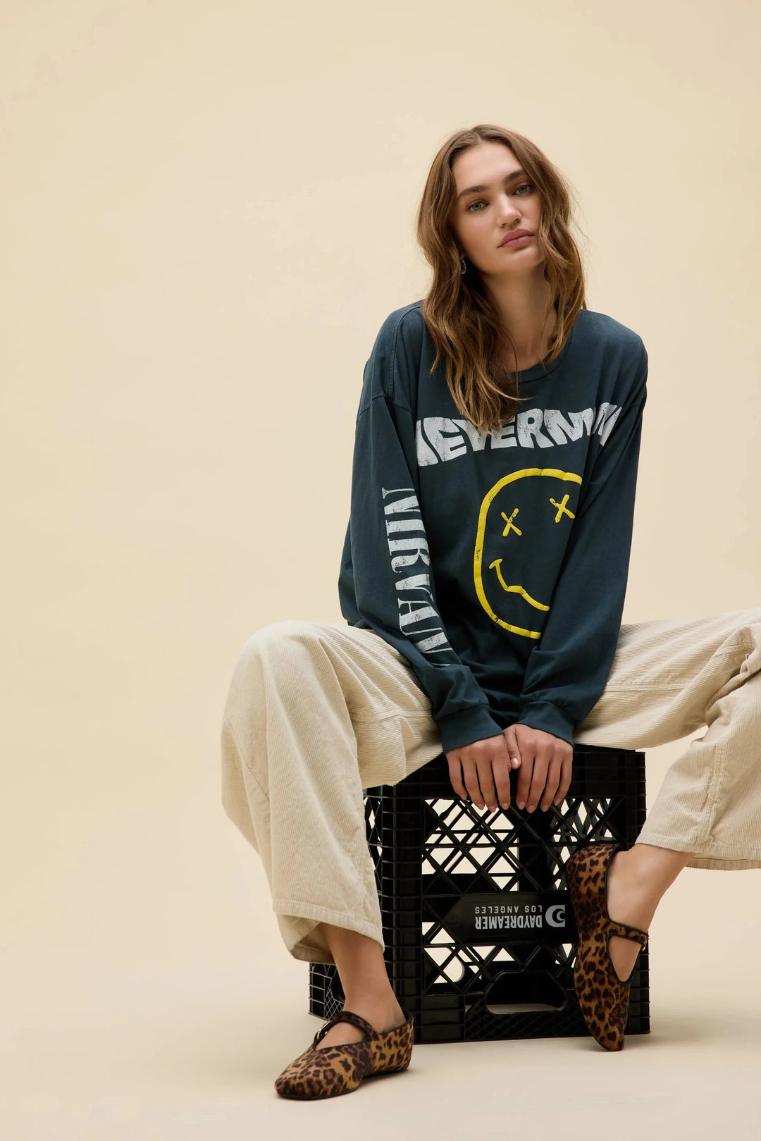 NIRVANA NEVERMIND SMILEY MERCH LONG SLEEVE T-Shirt DAYDREAMER 