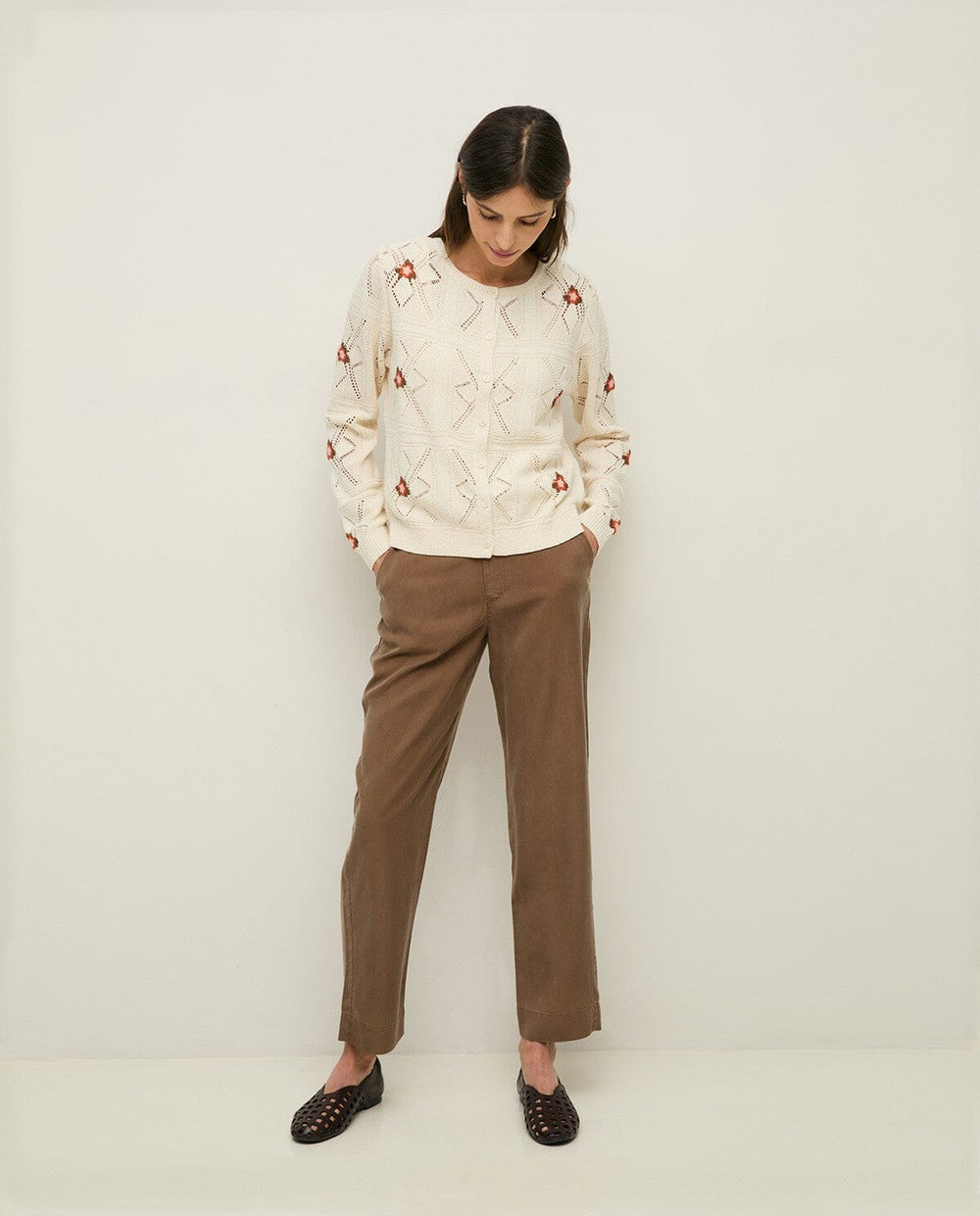 OPENWORK FLORAL CARDIGAN Cardigan YERSE 