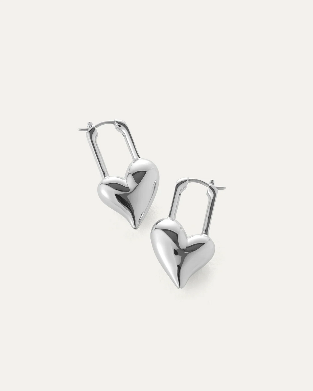 PADLOCK HEART EARRINGS Jewelry JENNY BIRD SILVER 