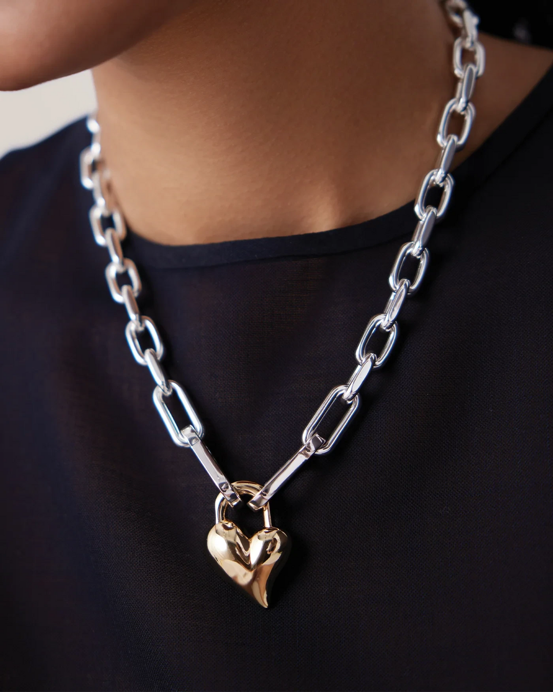 PADLOCK HEART NECKLACE Jewelry JENNY BIRD 