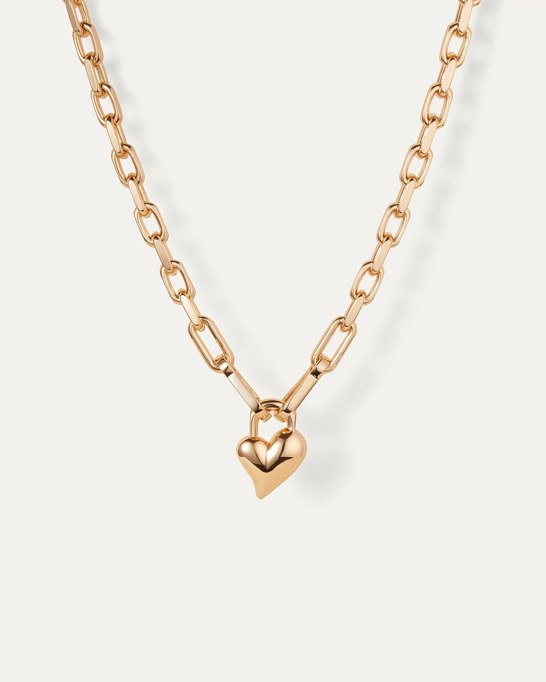 PADLOCK HEART NECKLACE Jewelry JENNY BIRD GOLD 