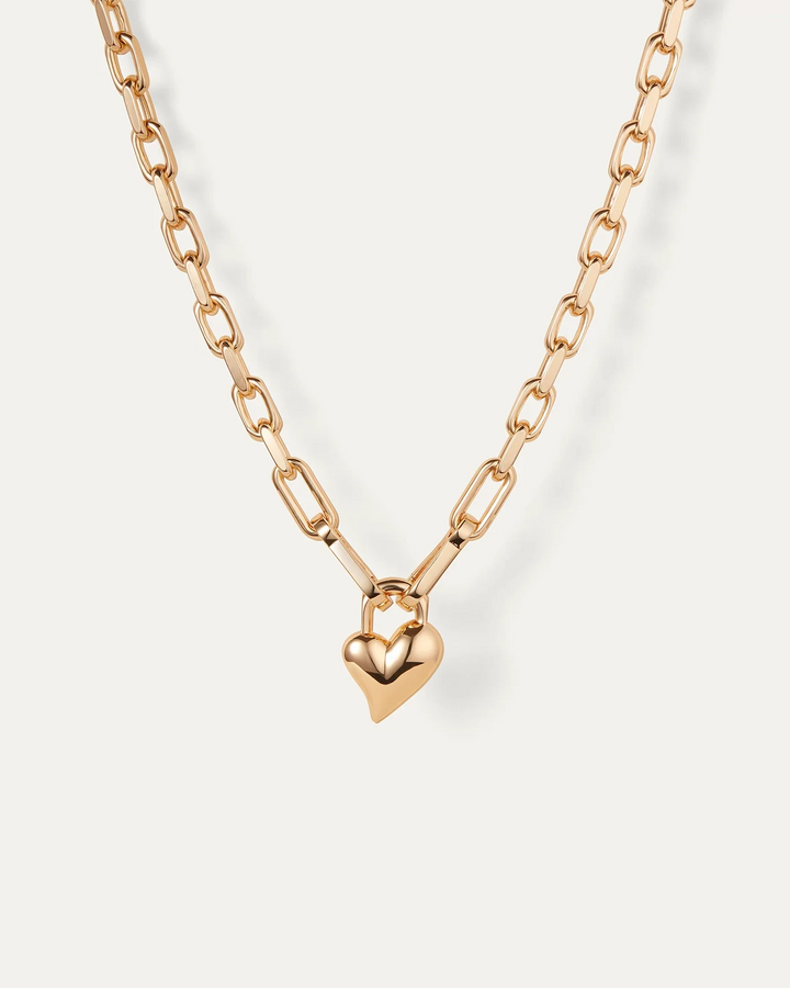 PADLOCK HEART NECKLACE Jewelry JENNY BIRD GOLD 