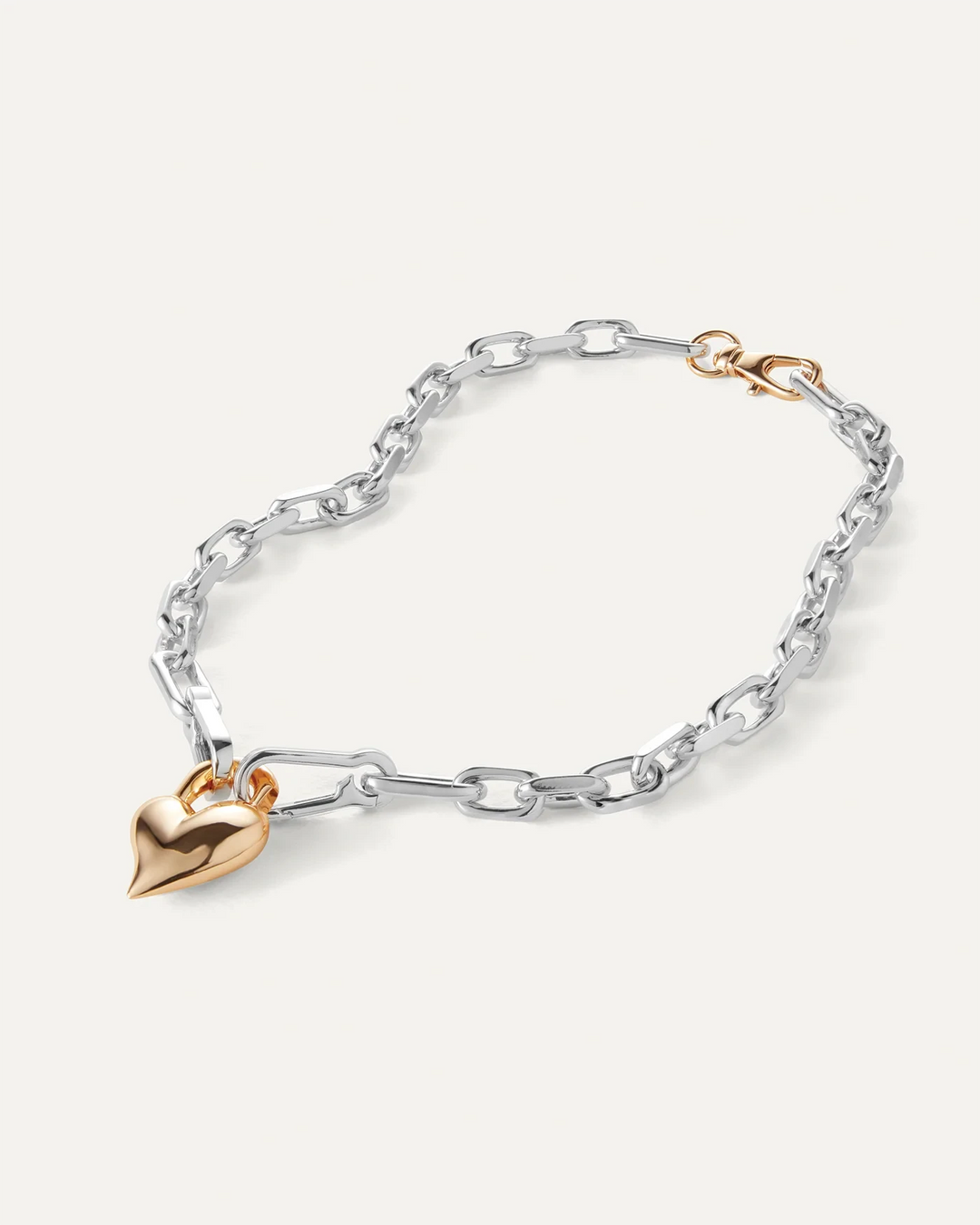 PADLOCK HEART NECKLACE Jewelry JENNY BIRD TWO-TONE 