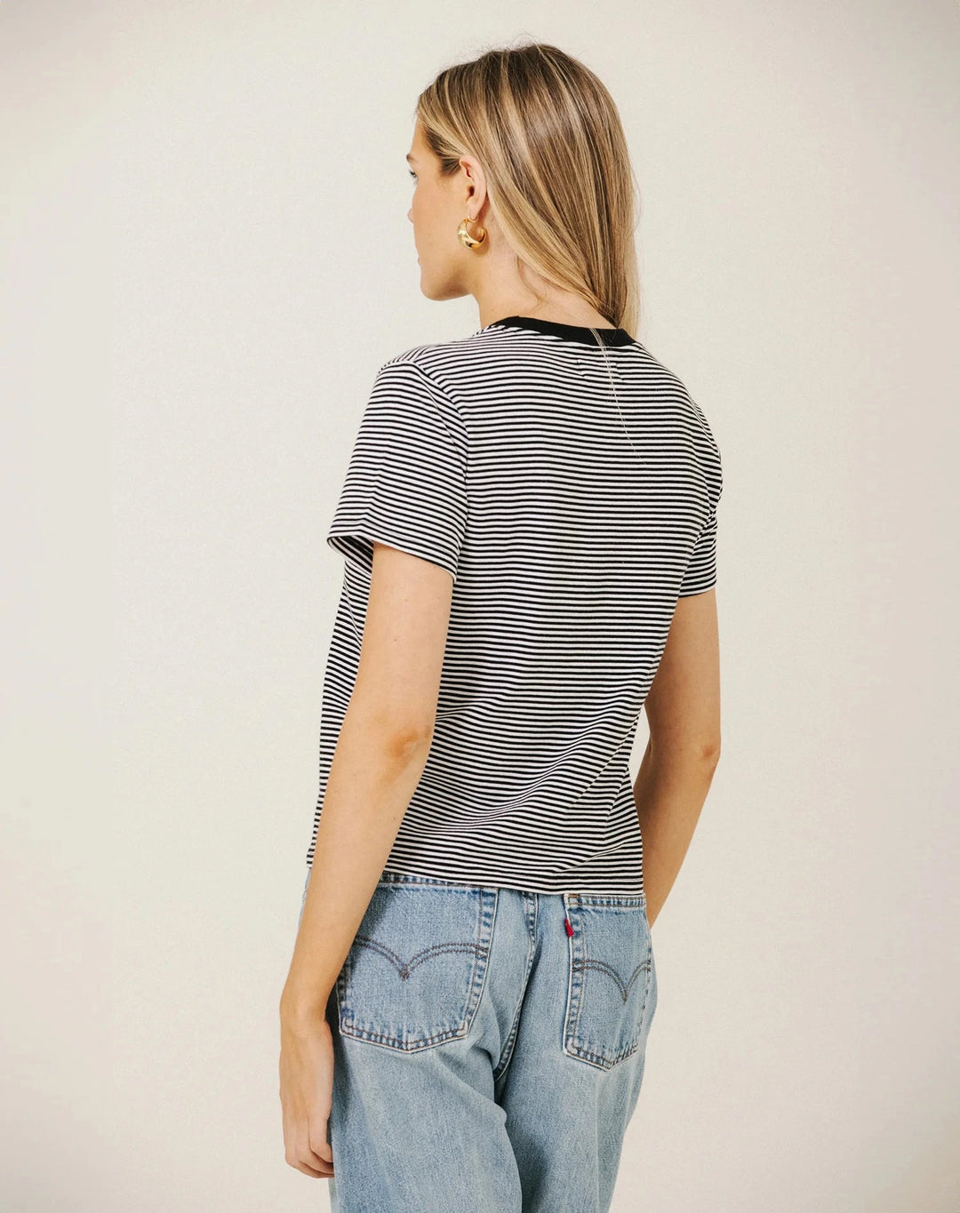 PARIS STRIPED TEE T-Shirt BRUNETTE THE LABEL 