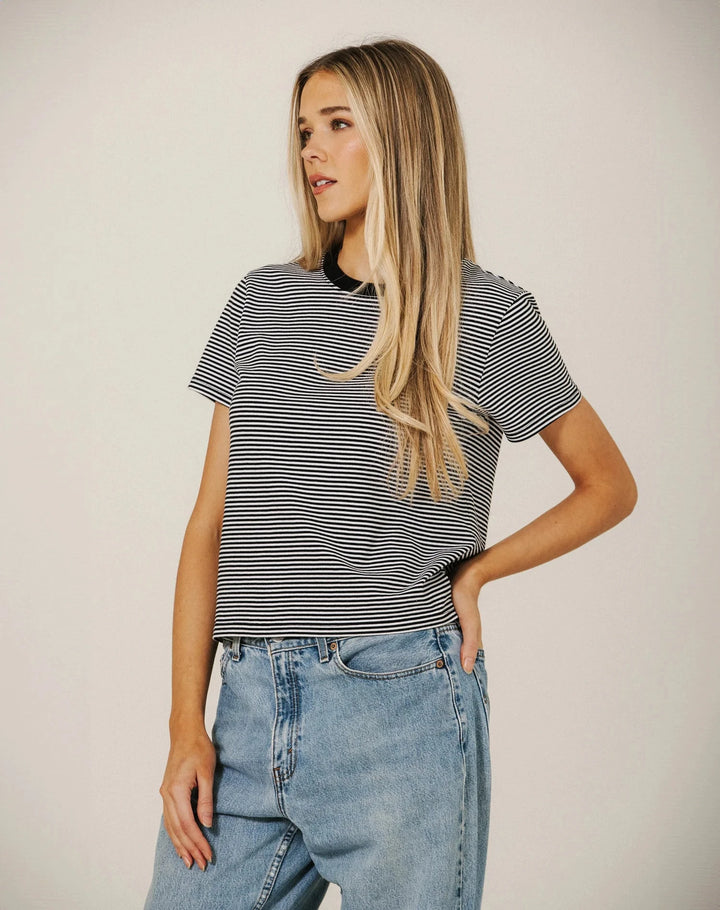 PARIS STRIPED TEE T-Shirt BRUNETTE THE LABEL 