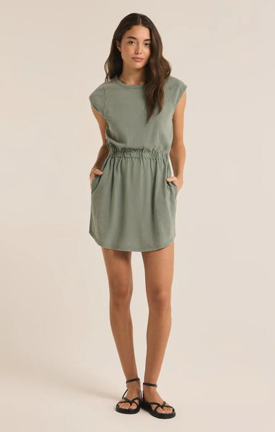 PAXTON JERSEY MINI DRESS Dress Z SUPPLY XS PALM GREEN 