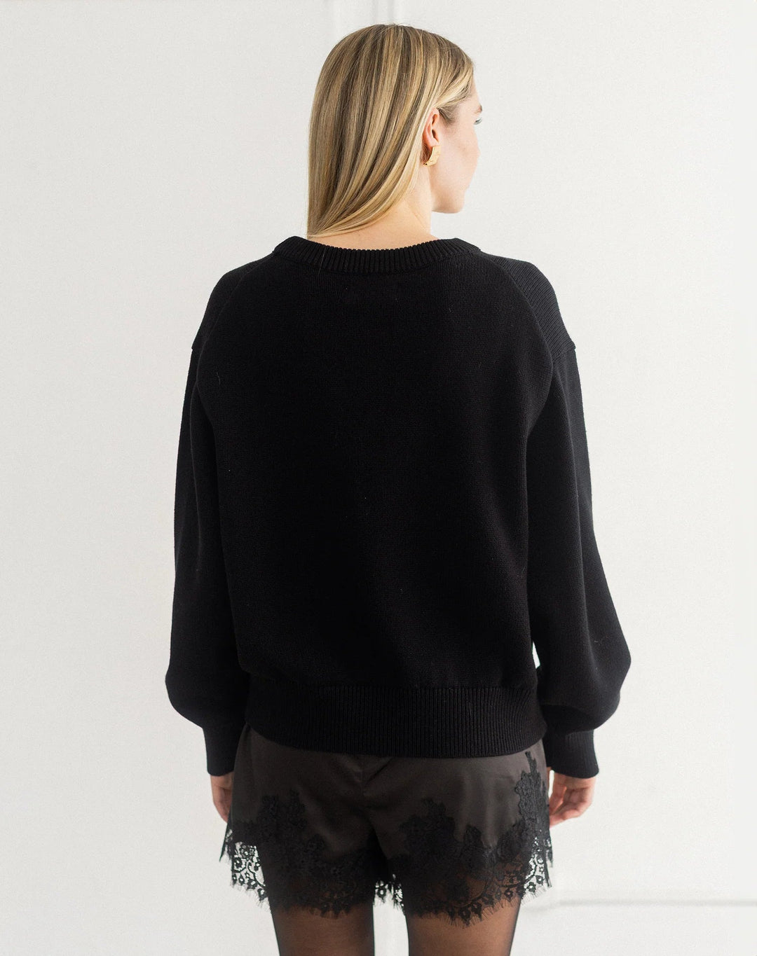 PERFECT KNIT CREW SWEATER BRUNETTE THE LABEL 