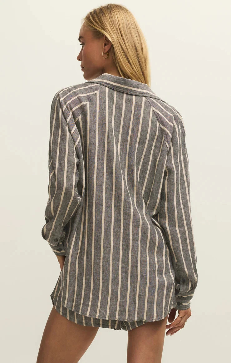 PERFECT LINEN STRIPED TOP top Z SUPPLY 