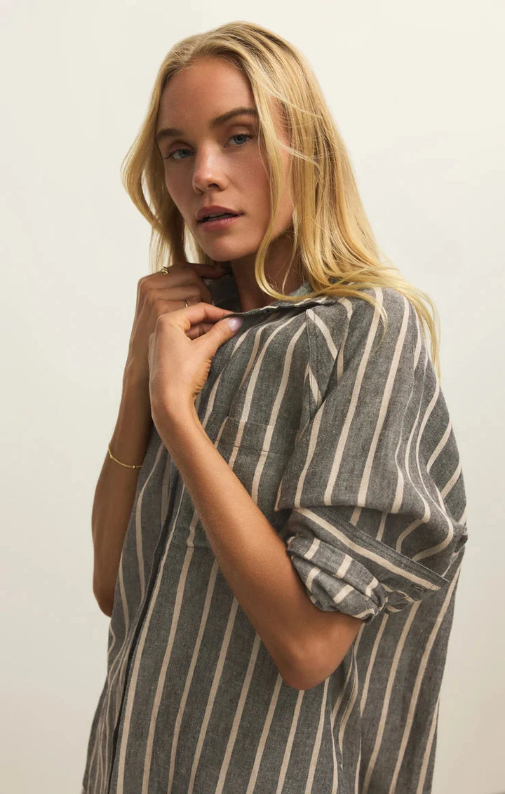 PERFECT LINEN STRIPED TOP top Z SUPPLY 
