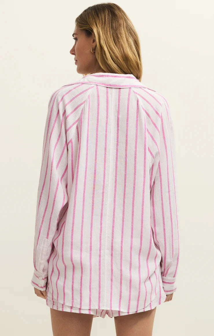 PERFECT LINEN STRIPED TOP top Z SUPPLY 