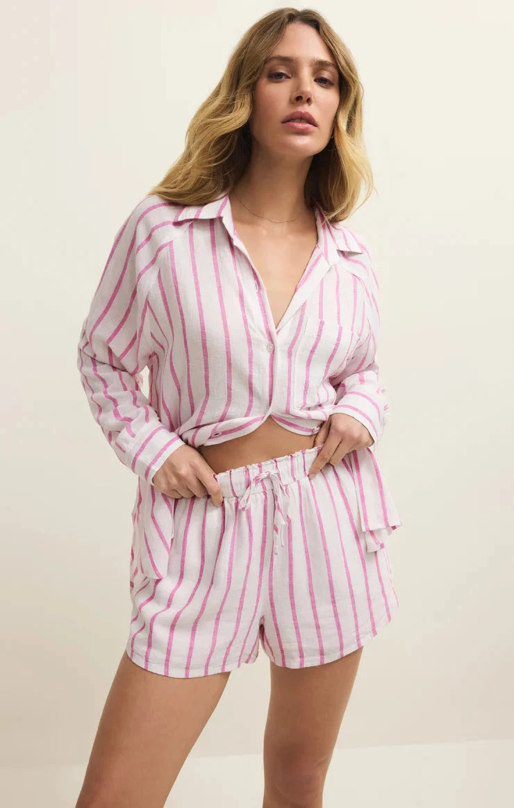 PERFECT LINEN STRIPED TOP top Z SUPPLY 