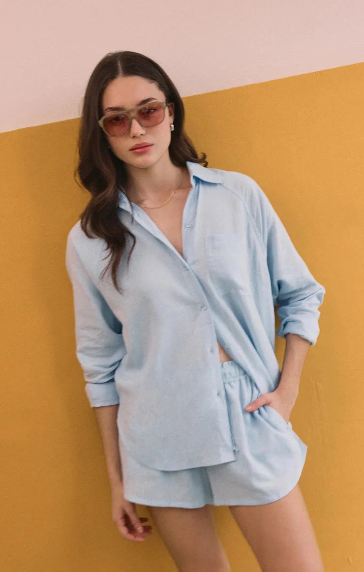 PERFECT LINEN TOP top Z SUPPLY XS SALT WATER 