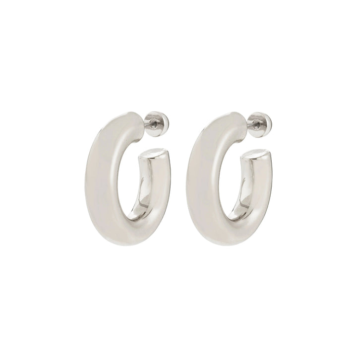 PHASE LARGE HOOPS Jewelry PILGRIM SILVER PLATED 