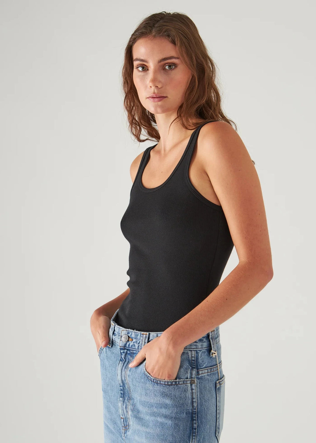 PIMA COTTON MODAL RIB SCOOP TANK Tank PATRICK ASSARAF 