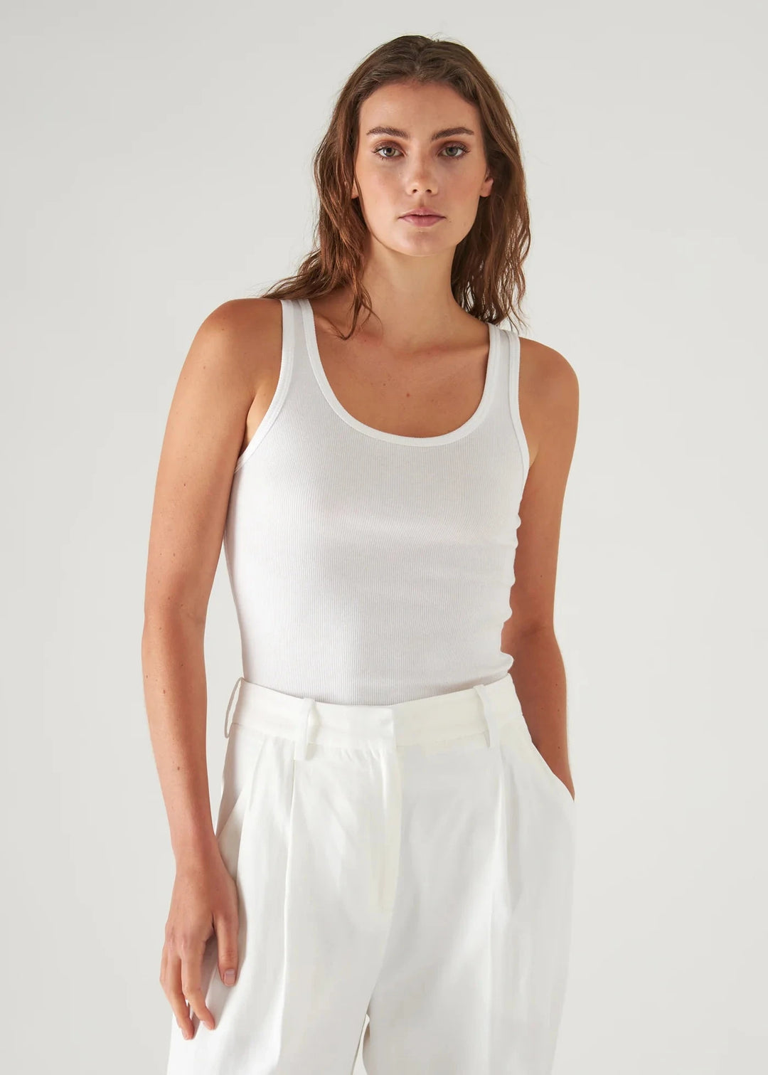 PIMA COTTON MODAL RIB SCOOP TANK Tank PATRICK ASSARAF 