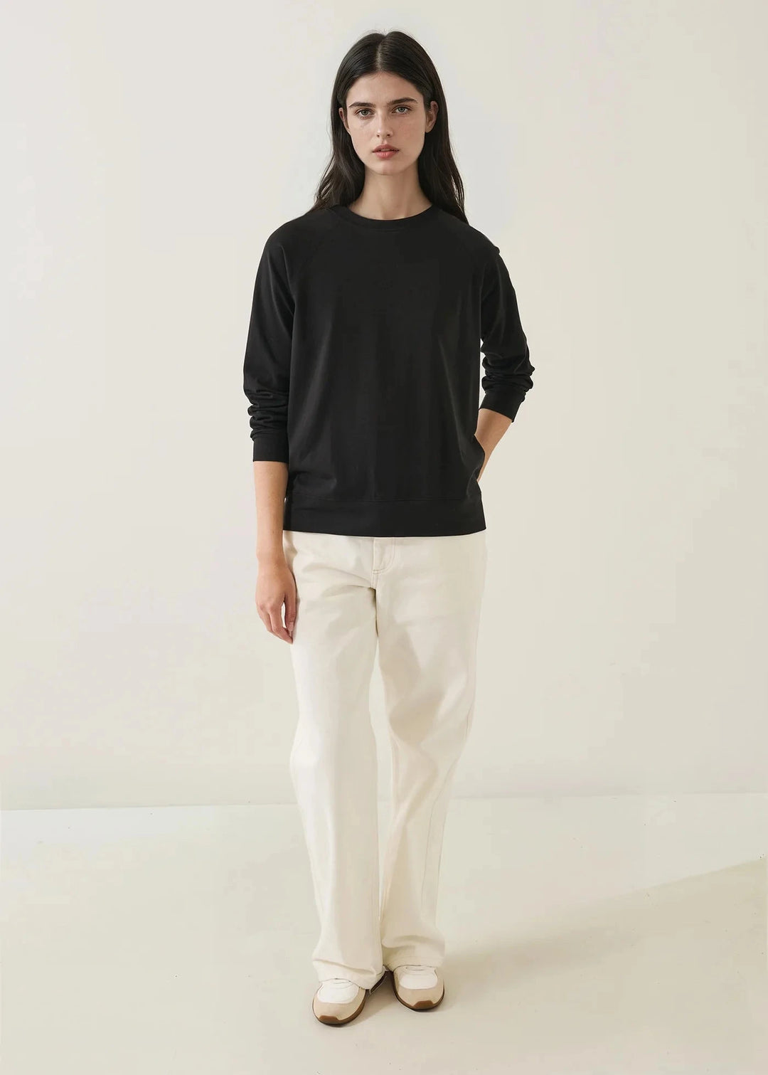 PIMA COTTON RAGLAN SWEATSHIRT TOP PATRICK ASSARAF 