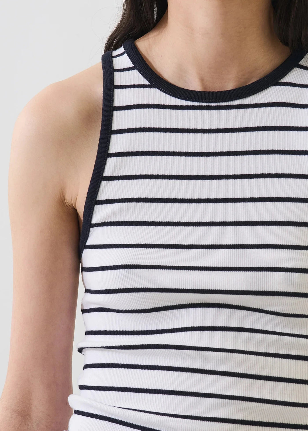 PIMA COTTON STRIPE RIB TANK Tank Top PATRICK ASSARAF 