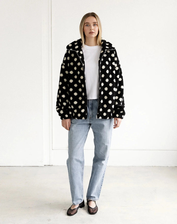 POLKA DOT SHERPA JACKET JACKET BRUNETTE THE LABEL 