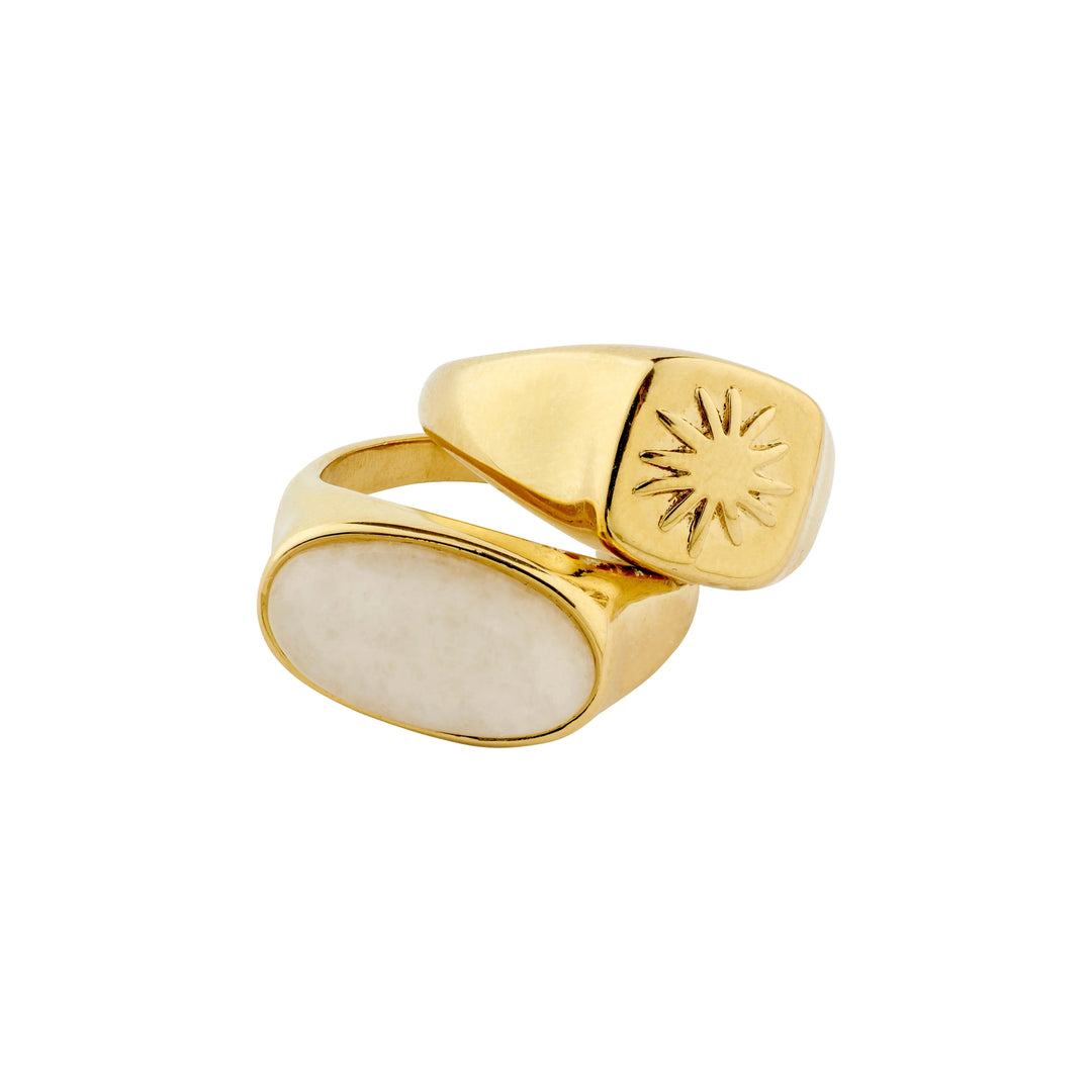 PRISM 2-IN-1 RING SET Jewelry PILGRIM GOLD PLATED 