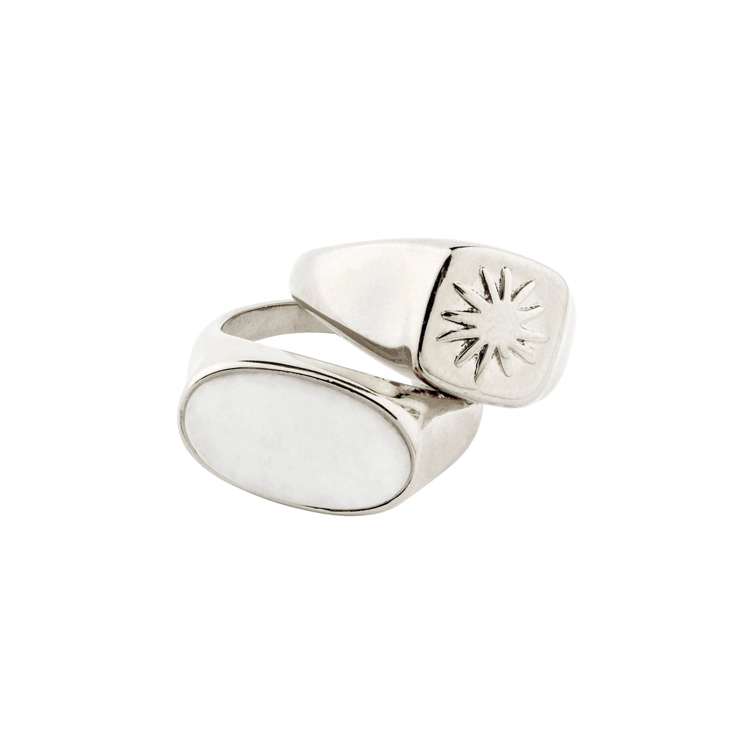 PRISM 2-IN-1 RING SET Jewelry PILGRIM SILVER PLATED 