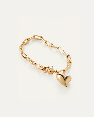 PUFFY HEART BRACELET Jewelry JENNY BIRD GOLD 