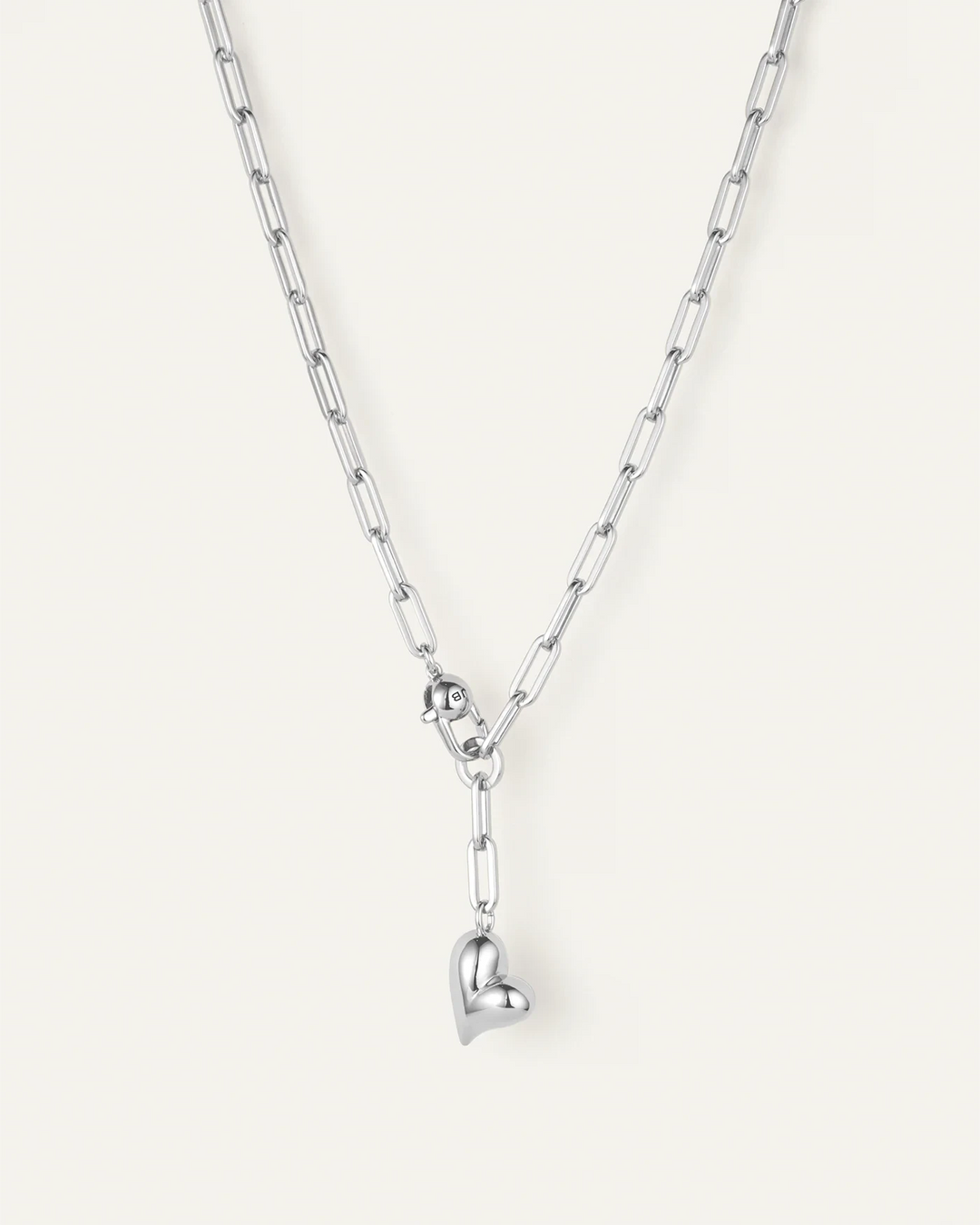 PUFFY HEART NECKLACE Jewelry JENNY BIRD SILVER 