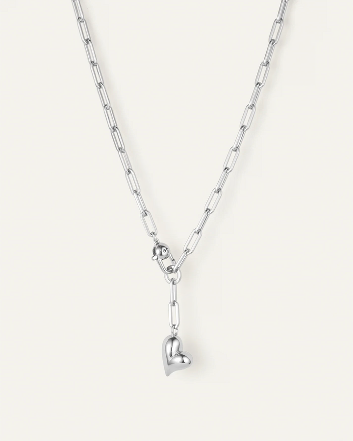 PUFFY HEART NECKLACE Jewelry JENNY BIRD SILVER 