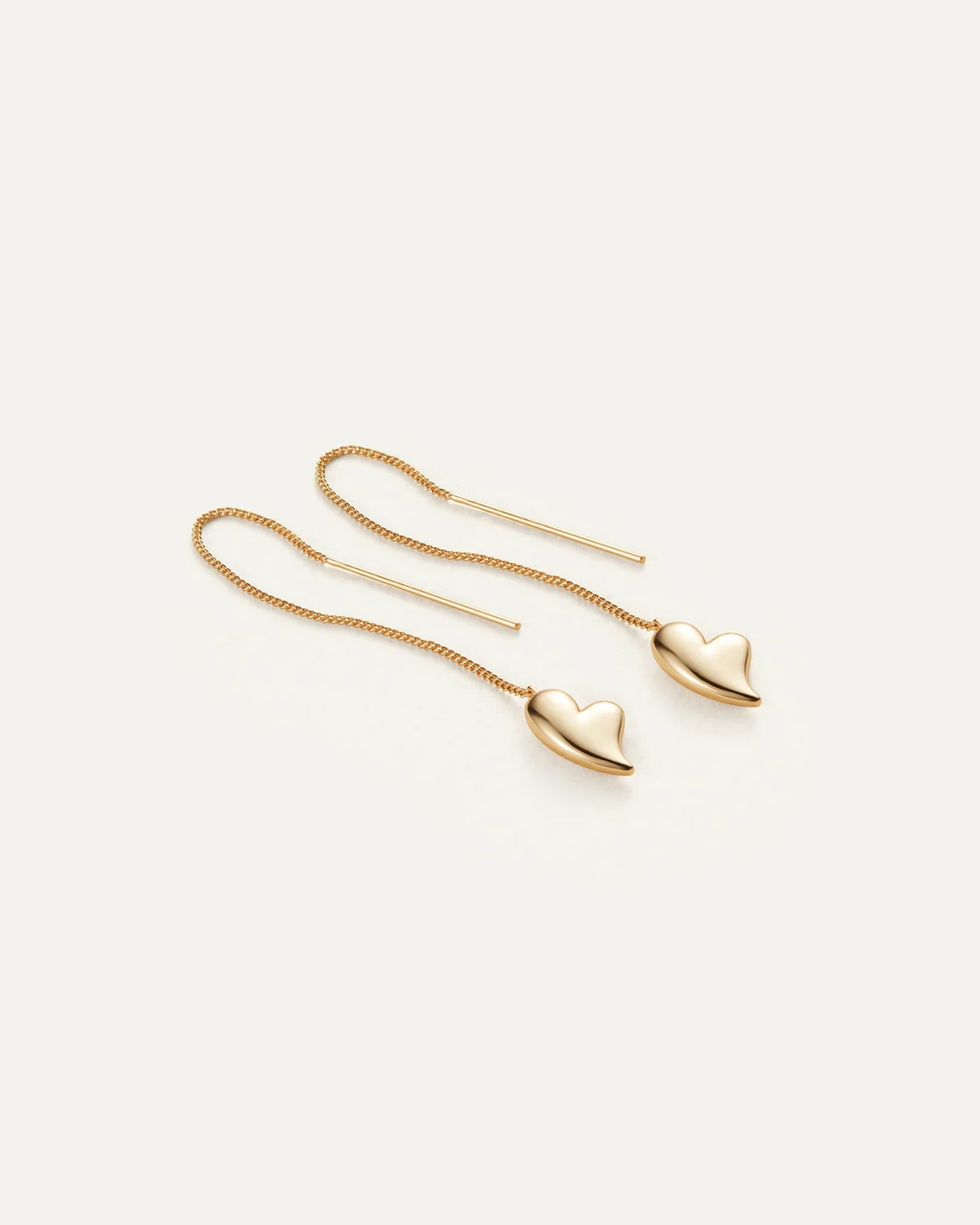 PUFFY HEART THREADER EARRINGS Jewelry JENNY BIRD GOLD 