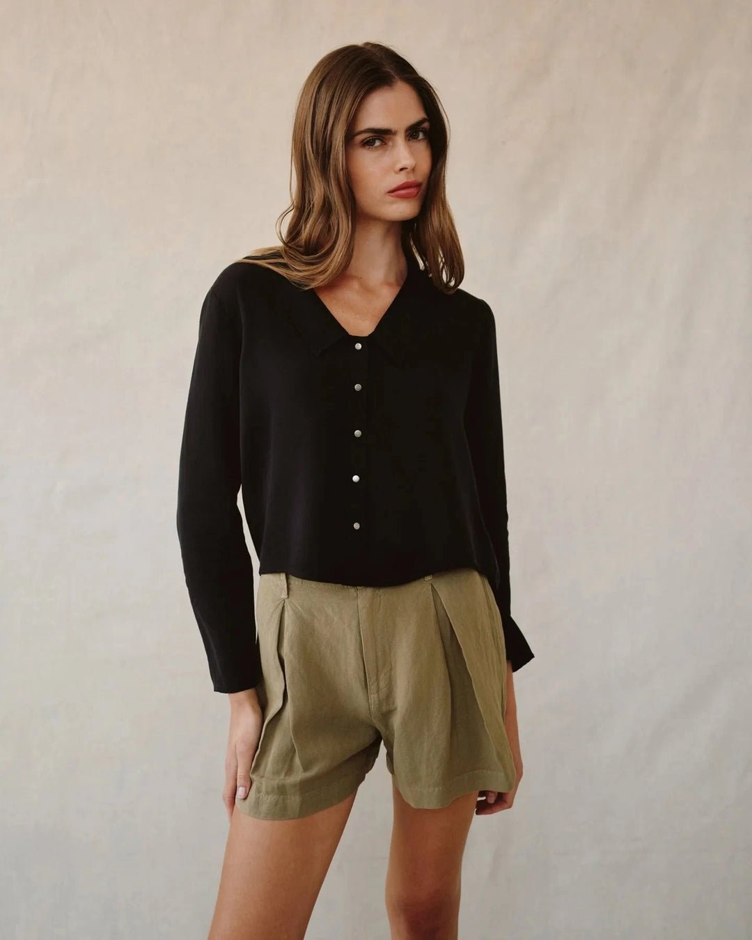 PURITAN SHIRT TOP BELLA DAHL XS BLACK 