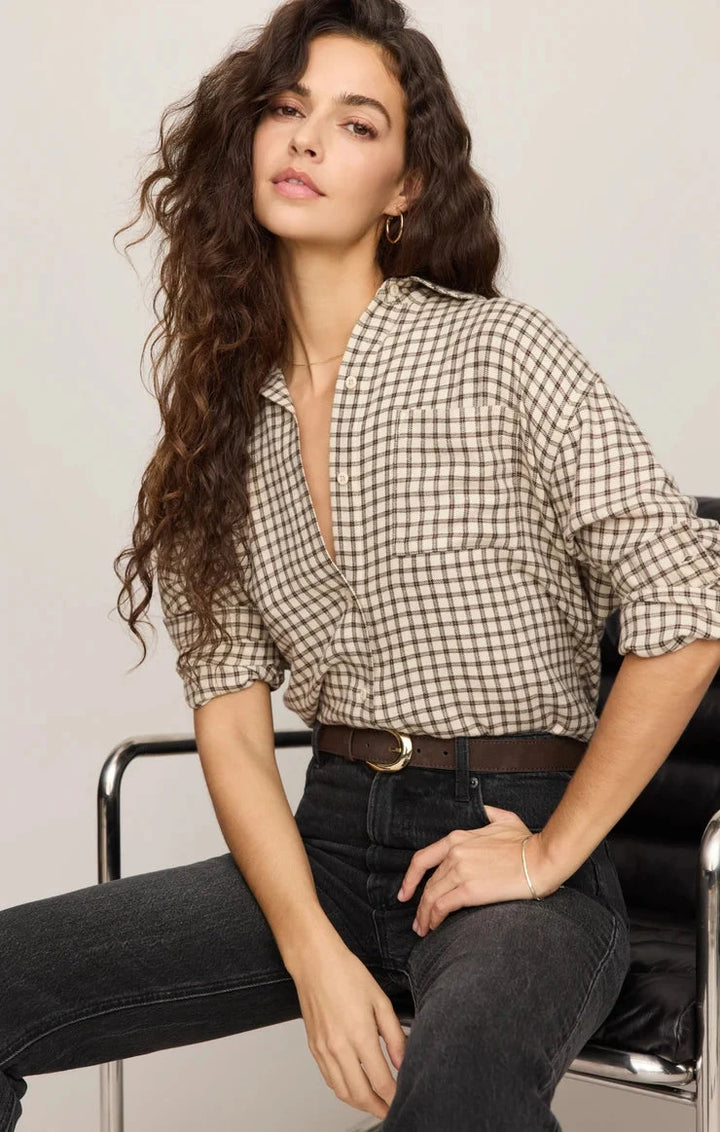RIVER PLAID BUTTON UP blouse Z SUPPLY 
