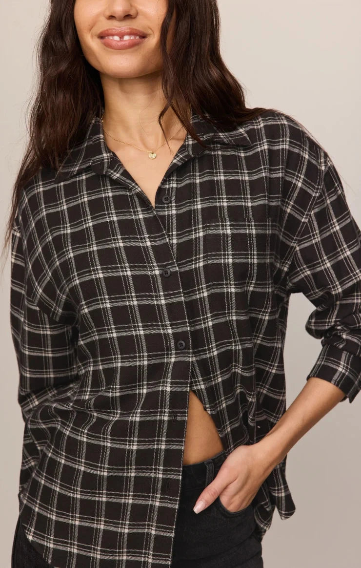 RIVER PLAID BUTTON UP blouse Z SUPPLY 