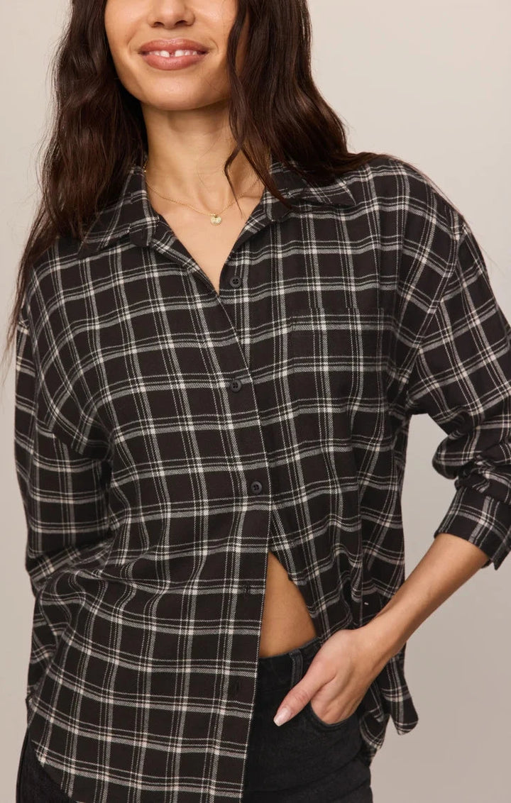 RIVER PLAID BUTTON UP blouse Z SUPPLY 