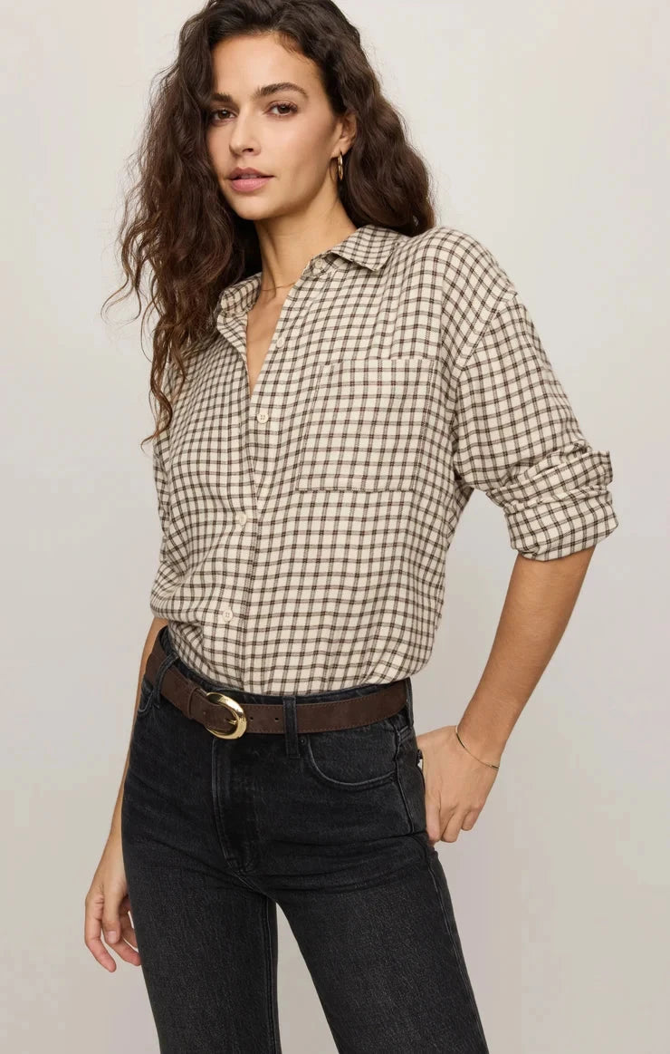 RIVER PLAID BUTTON UP blouse Z SUPPLY 