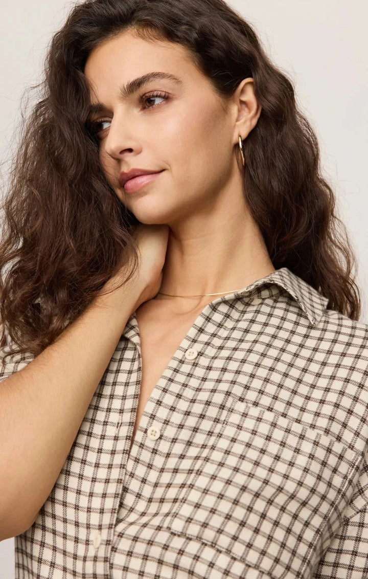 RIVER PLAID BUTTON UP blouse Z SUPPLY 