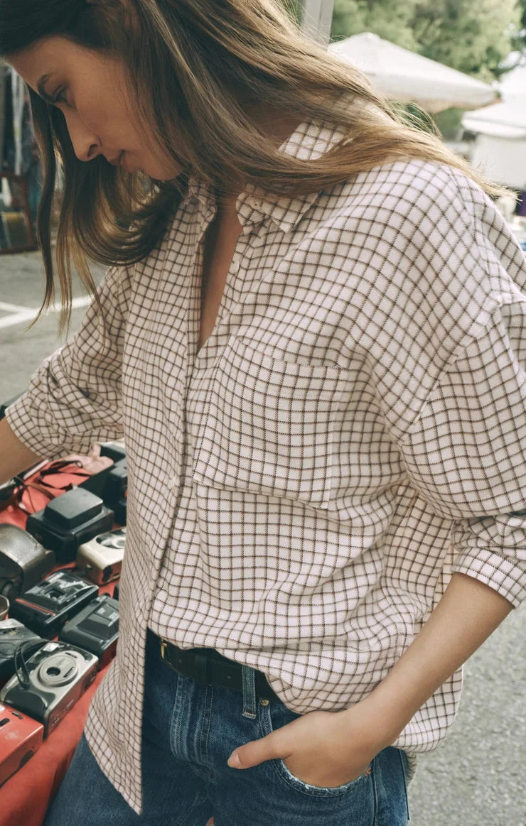 RIVER PLAID BUTTON UP blouse Z SUPPLY 