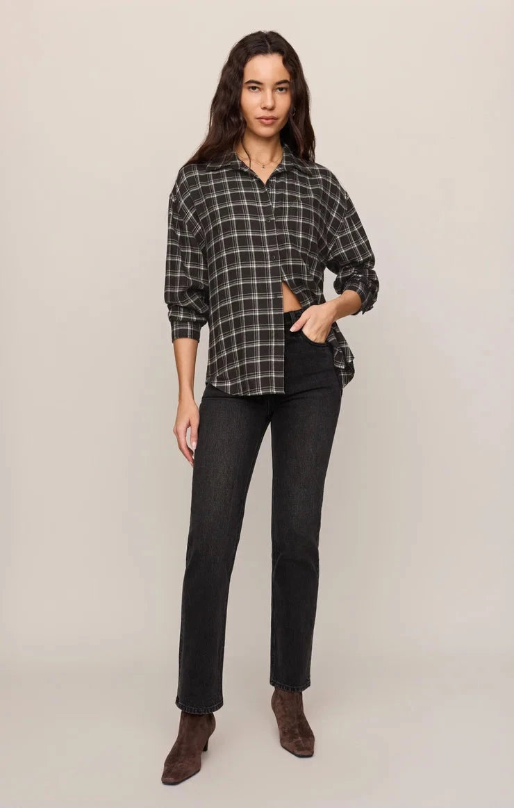 RIVER PLAID BUTTON UP blouse Z SUPPLY 