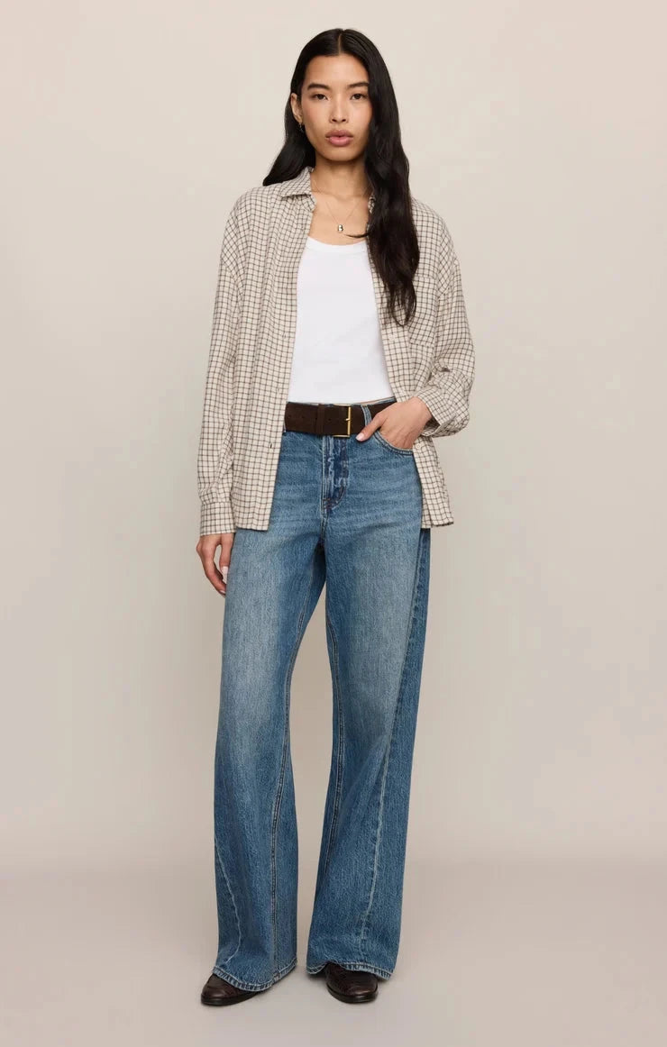 RIVER PLAID BUTTON UP blouse Z SUPPLY 