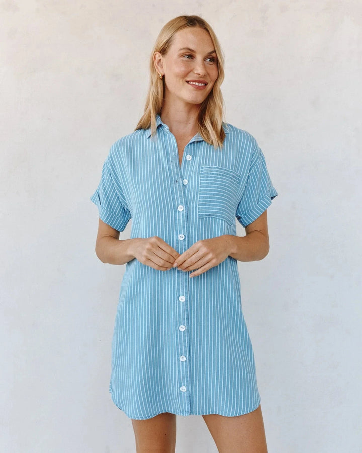 ROLL SLEEEVE POCKET SHIRT DRESS Dress BELLA DAHL 