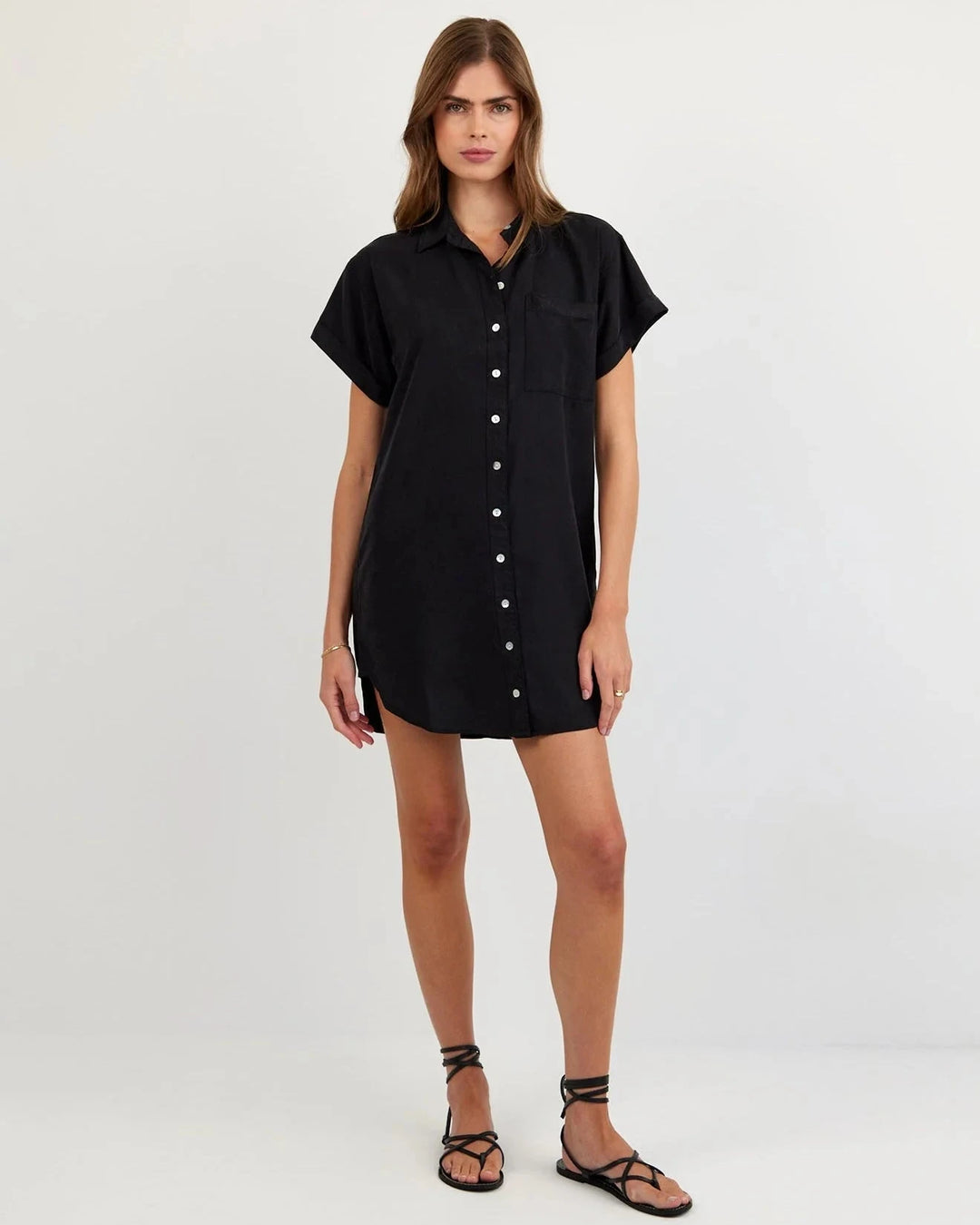 ROLL SLEEVE POCKET SHIRT DRESS Dress BELLA DAHL 