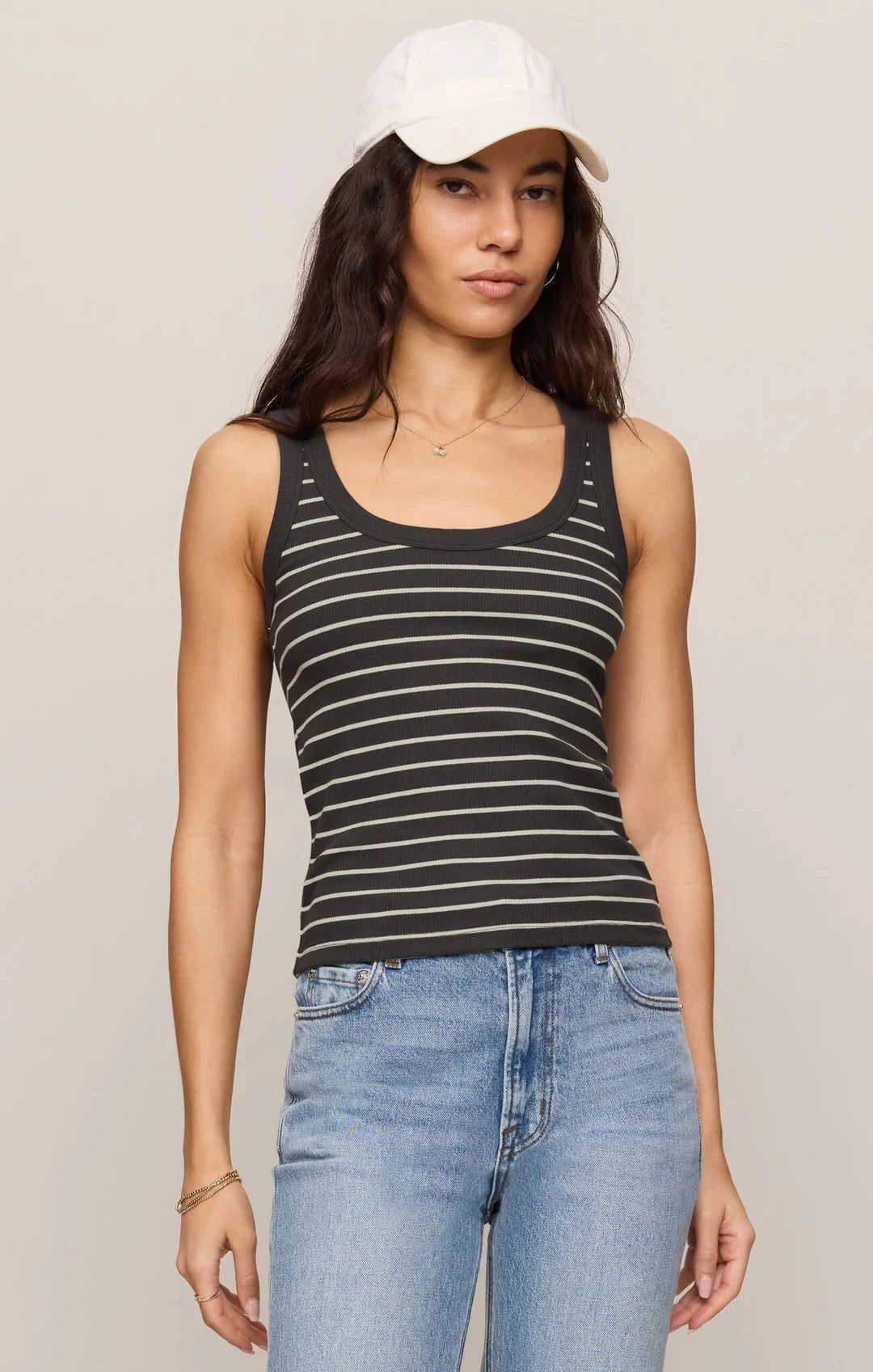 ROWE STRIPED SCOOP TANK Tank Z SUPPLY XS ASH BLACK 