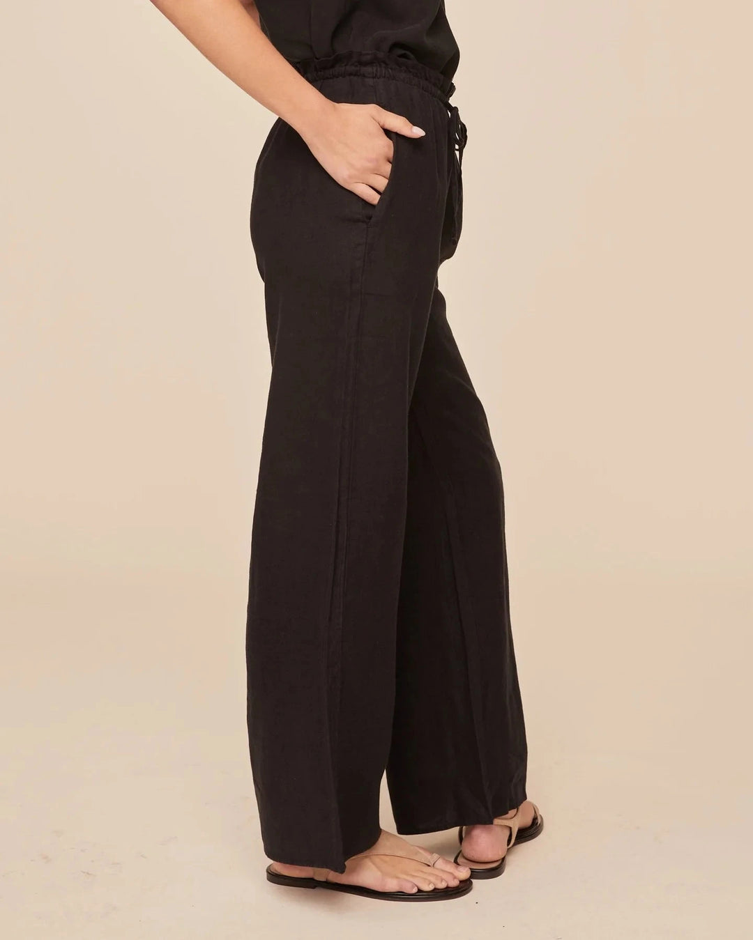 RUFFLE WAIST WIDE LEG PANT Pants BELLA DAHL 